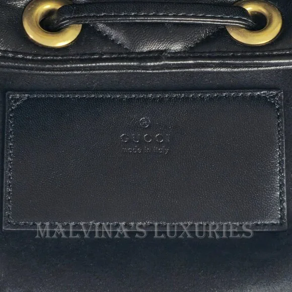 GUCCI BAG 777253 GG MARMONT LOGO BACKPACK BLACK QUILTED LEATHER - Picture 14 of 16
